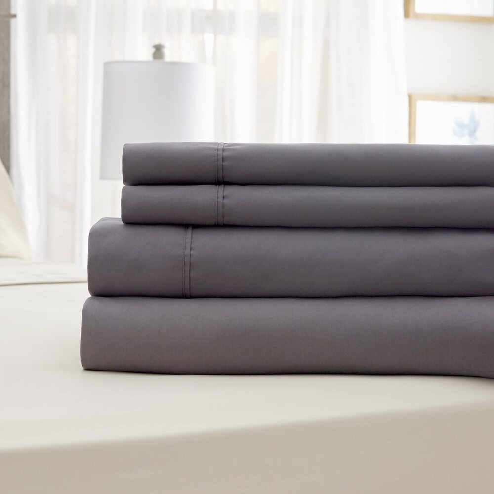 Serta Smart Comfort Twin Sheet Set Gray Microfiber Nanotex NEW